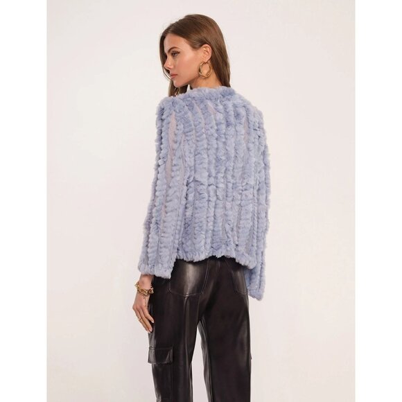 HEARTLOOM New Rosa Rabbit Fur Jacket in Harbor size Small - Picture 3 of 12